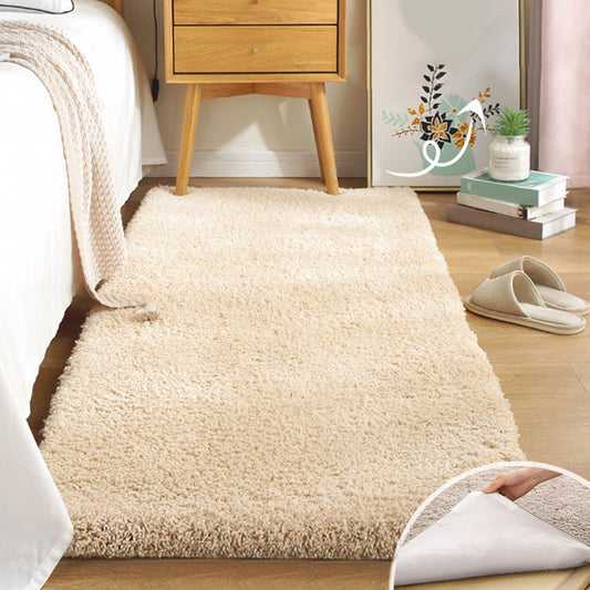 Casual Plain Rug Multi Colored Blended Area Carpet Anti-Slip Backing Machine Washable Indoor Rug for Room Beige Clearhalo 'Area Rug' 'Casual' 'Rugs' Rug' 2214623