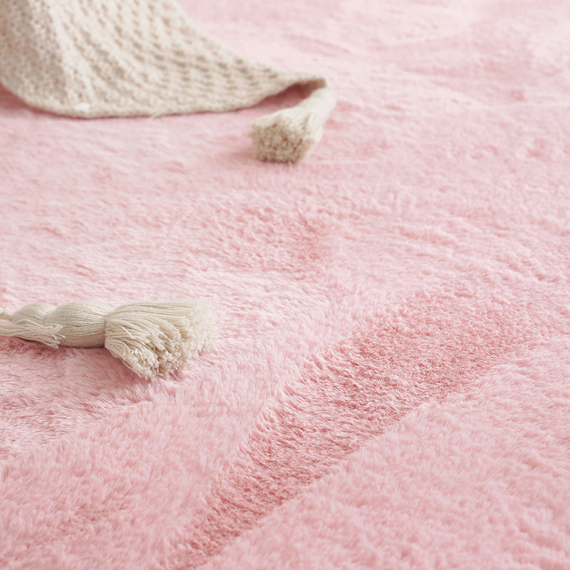 Multi-Colored Plain Rug Fluffy Calming Indoor Rug Pet Friendly Anti-Slip Backing Carpet for Room Decor Nude Pink Clearhalo 'Area Rug' 'Casual' 'Rugs' Rug' 2214634