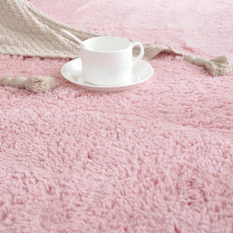 Multi-Colored Plain Rug Fluffy Calming Indoor Rug Pet Friendly Anti-Slip Backing Carpet for Room Decor Pink Clearhalo 'Area Rug' 'Casual' 'Rugs' Rug' 2214637