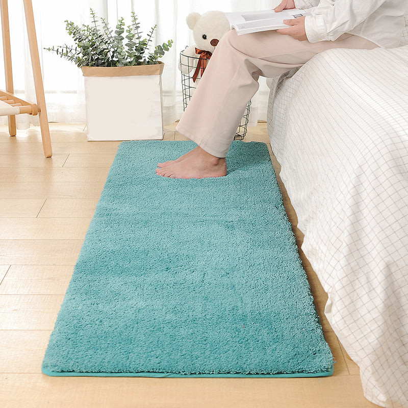 Multi-Colored Bedroom Rug Classic Solid Color Area Carpet Polyster Non-Slip Stain-Resistant Indoor Rug Peacock Blue Clearhalo 'Area Rug' 'Casual' 'Rugs' Rug' 2214681