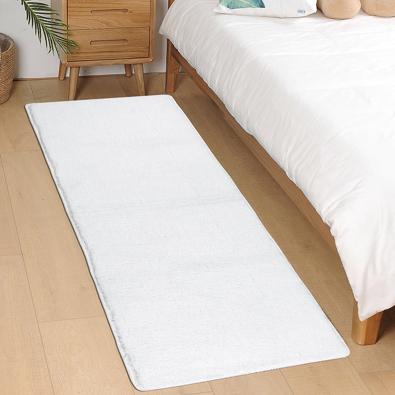 Multi-Colored Bedroom Rug Classic Solid Color Area Carpet Polyster Non-Slip Stain-Resistant Indoor Rug White Clearhalo 'Area Rug' 'Casual' 'Rugs' Rug' 2214686