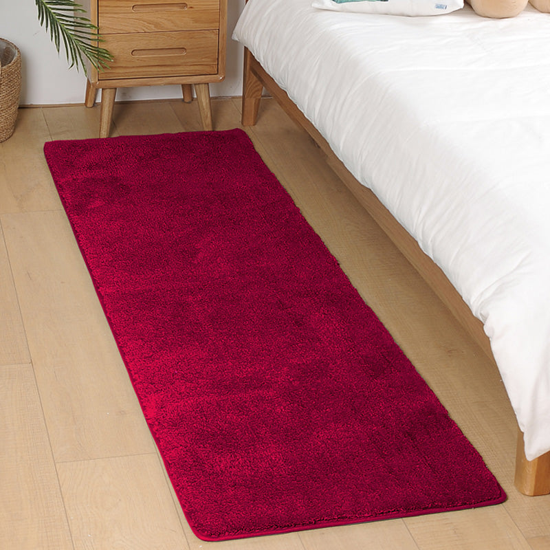 Multi-Colored Bedroom Rug Classic Solid Color Area Carpet Polyster Non-Slip Stain-Resistant Indoor Rug Red Clearhalo 'Area Rug' 'Casual' 'Rugs' Rug' 2214690