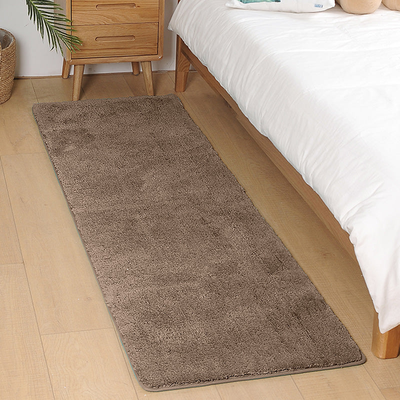 Multi-Colored Bedroom Rug Classic Solid Color Area Carpet Polyster Non-Slip Stain-Resistant Indoor Rug Dark Gray Clearhalo 'Area Rug' 'Casual' 'Rugs' Rug' 2214691