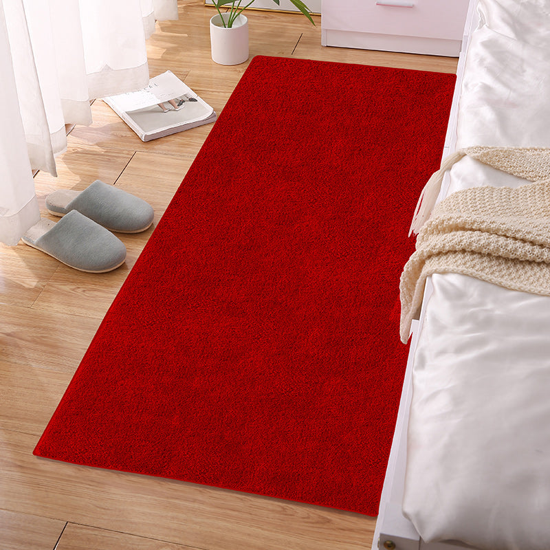 Minimalist Plain Rug Multi Color Polypropylene Area Rug Anti-Slip Machine Washable Carpet for Home Decoration Red Clearhalo 'Area Rug' 'Casual' 'Rugs' Rug' 2214694
