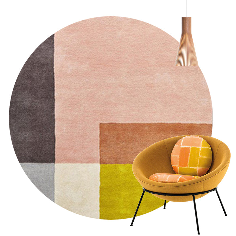 Multi-Color Luxury Rug Synthetics Geometric Pattern Indoor Rug Anti-Slip Backing Machine Washable Carpet for Room Pink Clearhalo 'Area Rug' 'Rug' 2214826