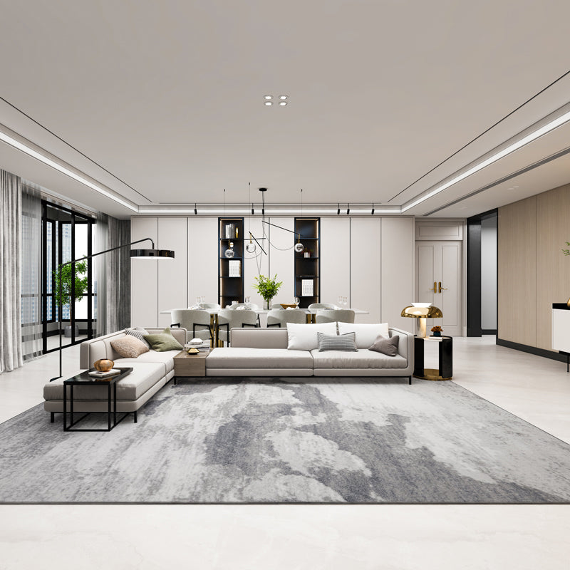 Nordic Abstract Print Rug Multi-Color Polyster Indoor Rug Anti-Slip Backing Stain-Resistant Area Carpet for Living Room Dark Gray Clearhalo 'Area Rug' 'Rug' 2214996