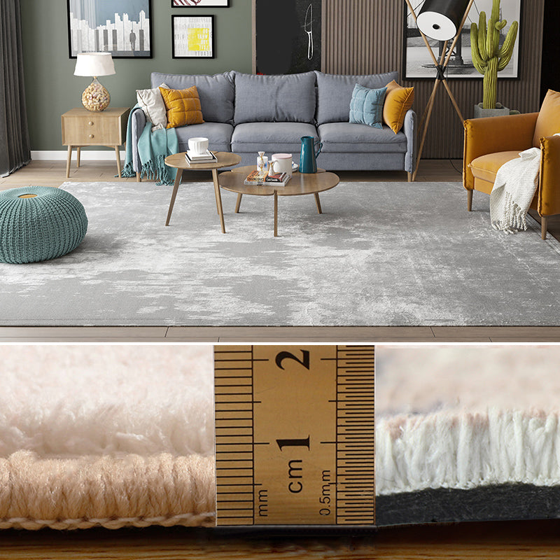 Contemporary Abstract Rug Multi Colored Cotton Blend Carpet Anti-Slip Backing Easy Care Washable Rug for Home Gray-White Clearhalo 'Area Rug' 'Rug' 2215117