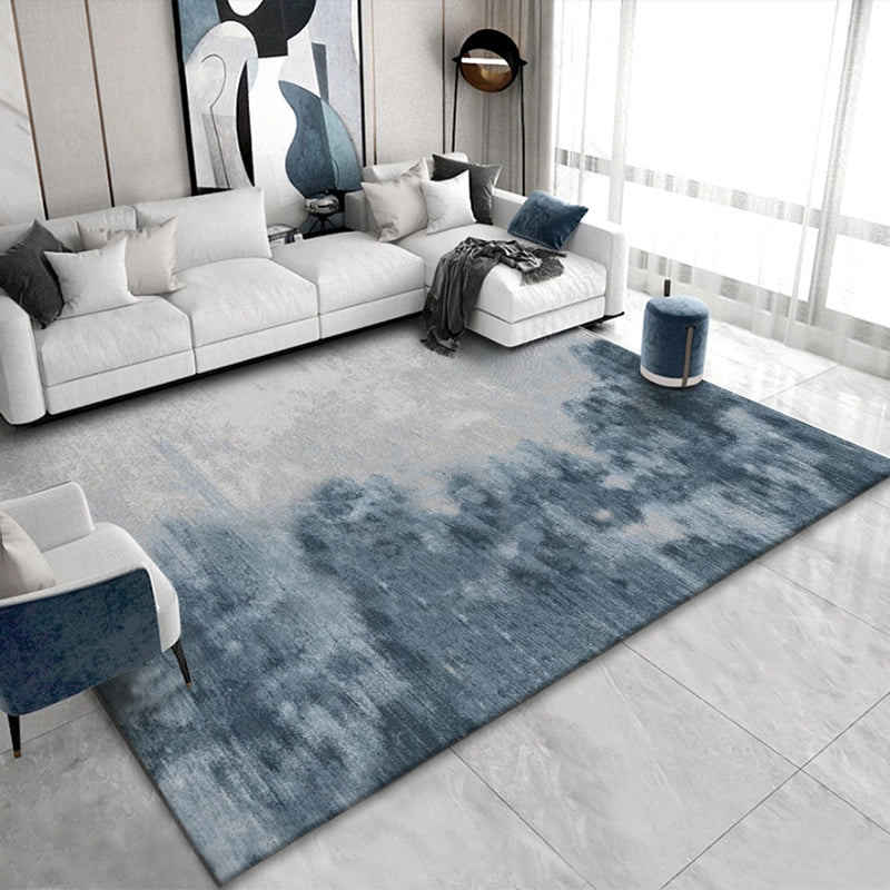 Classic Abstract Rug Multi Color Steampunk Area Carpet Cotton Blend Anti-Slip Backing Easy Care Rug for Living Room Dark Blue Clearhalo 'Area Rug' 'Rug' 2215344