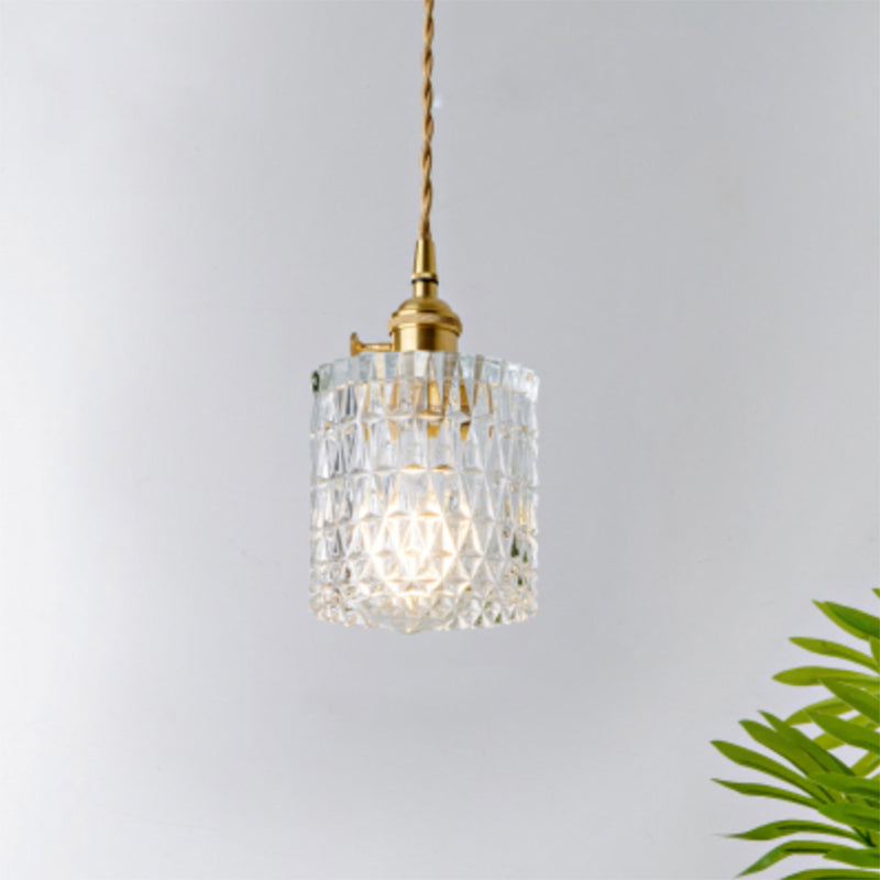 Antique Shaded Pendant Light 1-Light Clear Glass Hanging Light Fixture for Restaurant Clear R Clearhalo 'Ceiling Lights' 'Glass shade' 'Glass' 'Industrial Pendants' 'Industrial' 'Middle Century Pendants' 'Pendant Lights' 'Pendants' 'Tiffany' Lighting' 2216592