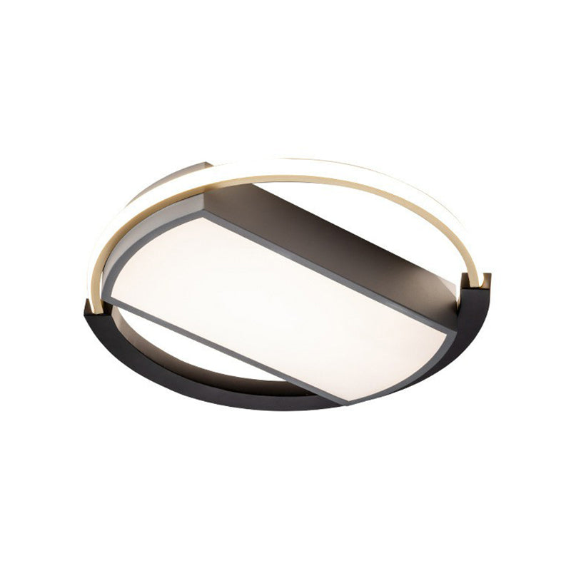 Geometric Acrylic LED Flush Mount Light Simplicity Gold-Black Flush Mount Ceiling Light Clearhalo 'Ceiling Lights' 'Close To Ceiling Lights' 'Close to ceiling' 'Flush mount' Lighting' 2217655
