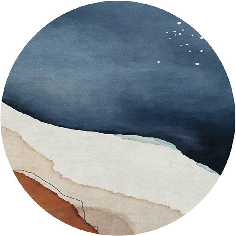 Creative Bedroom Rug Multi-Color Colorblocked Carpet Polypropylene Washable Pet Friendly Anti-Slip Rug Dark Blue Clearhalo 'Area Rug' 'Rug' 2225109