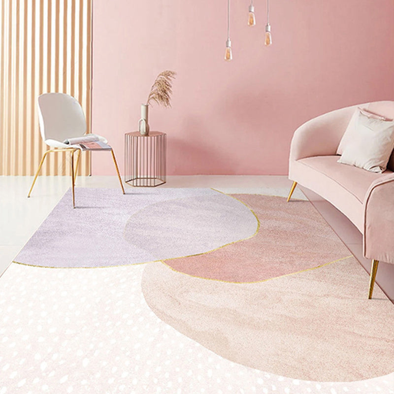 Multi Colored Trendy Rug Polypropylene Colorblock Area Carpet Non-Slip Backing Indoor for Bedroom Light Purple 5'3" x 7'7" Clearhalo 'Area Rug' 'Rug' 2225388