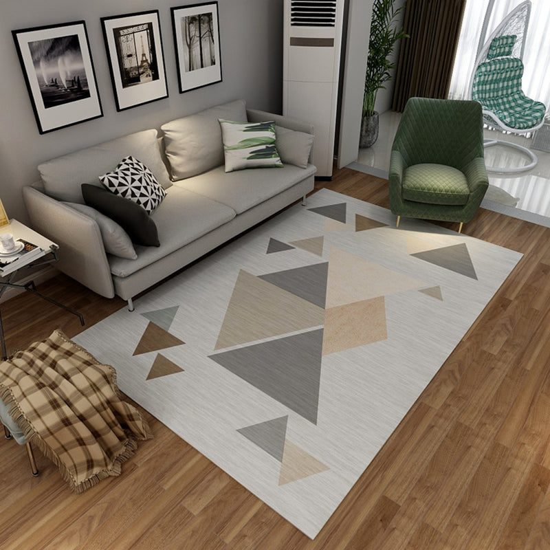 Simple Geo Pattern Rug Multi Colored Polypropylene Area Carpet Easy Care Machine Washable Rug for Living Room Grey Clearhalo 'Area Rug' 'Modern' 'Rugs' Rug' 2225752
