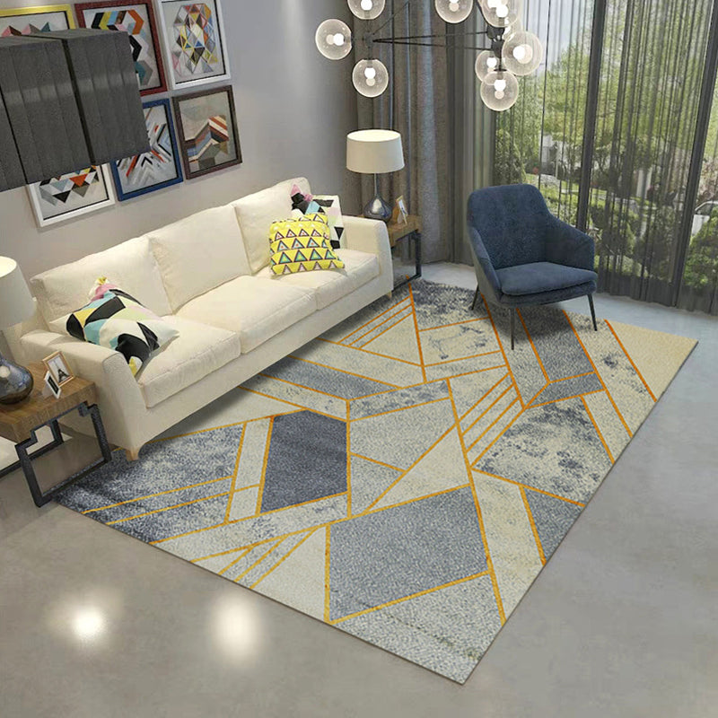 Luxury Living Room Rug Multi Color Geometric Area Rug Polypropylene Easy Care Machine Washable Carpet Grey Clearhalo 'Area Rug' 'Modern' 'Rugs' Rug' 2226840