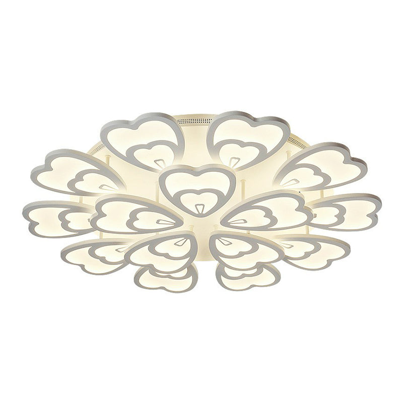 Flower Acrylic Flush Mount Light Contemporary White LED Semi Flush Ceiling Light for Living Room Clearhalo 'Ceiling Lights' 'Close To Ceiling Lights' 'Close to ceiling' 'Semi-flushmount' Lighting' 2228243