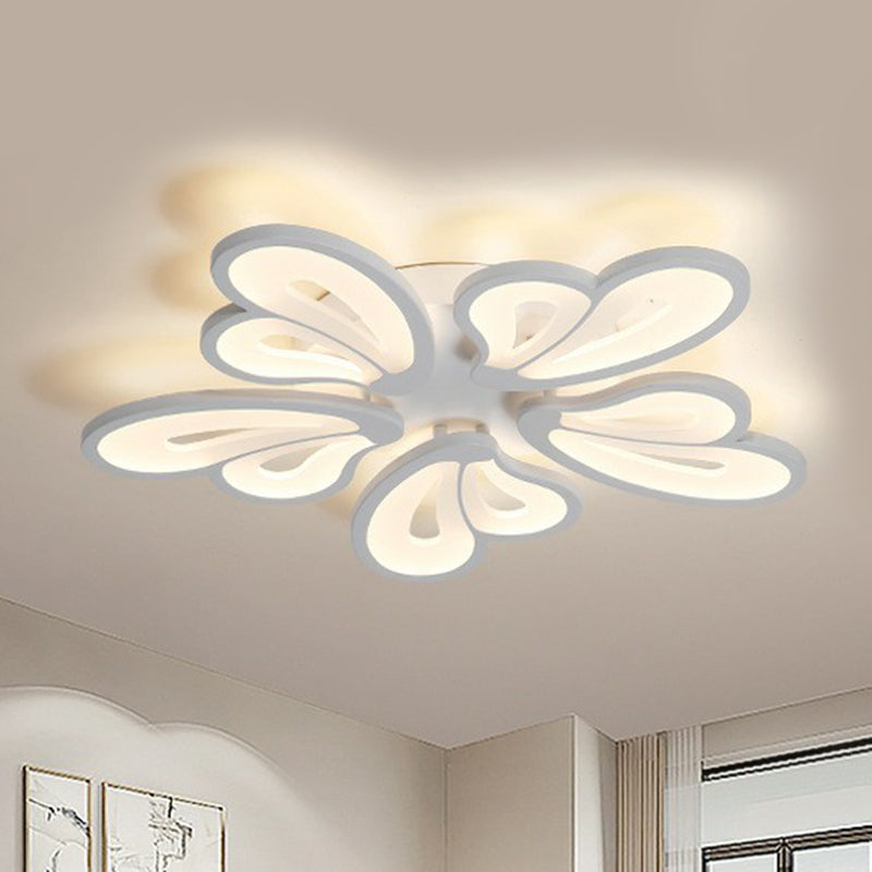 Acrylic Butterfly Flush Mount Light Contemporary White LED Semi Flush Ceiling Light Clearhalo 'Ceiling Lights' 'Close To Ceiling Lights' 'Close to ceiling' 'Semi-flushmount' Lighting' 2228446