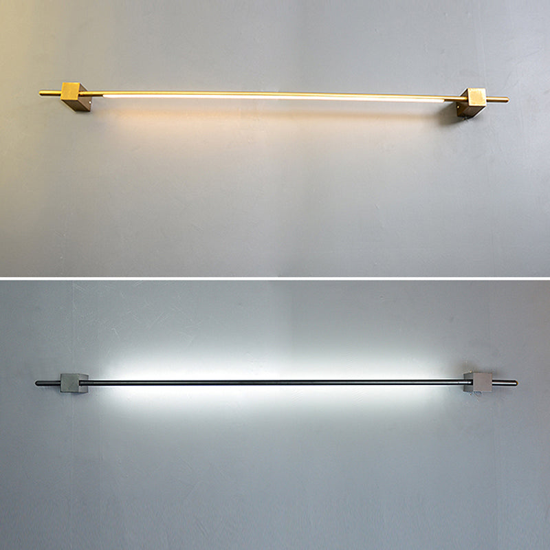 Minimalist Pole Shaped Wall Mounted Light Metallic LED Wall Lighting for Living Room Clearhalo 'Cast Iron' 'Glass' 'Industrial' 'Modern wall lights' 'Modern' 'Tiffany' 'Traditional wall lights' 'Wall Lamps & Sconces' 'Wall Lights' Lighting' 2236409