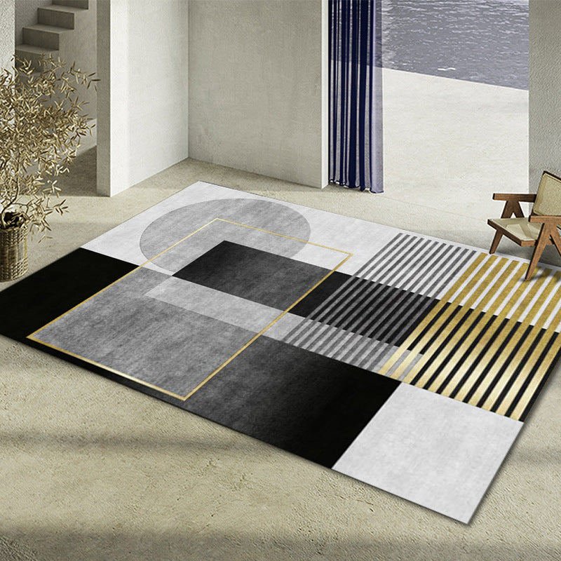 Glam Home Decoration Rug Multi Color Abstract Print Rug Polypropylene Non-Slip Backing Easy Care Carpet White-Black Clearhalo 'Area Rug' 'Rug' 2238607