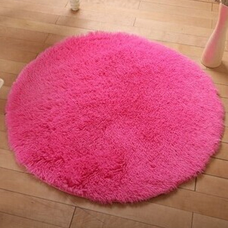 Simple Solid Color Rug Multi-Colored Shag Area Carpet Pet Friendly Machine Washable Indoor Rug for Bedroom Rose Red Clearhalo 'Area Rug' 'Casual' 'Rugs' Rug' 2238734