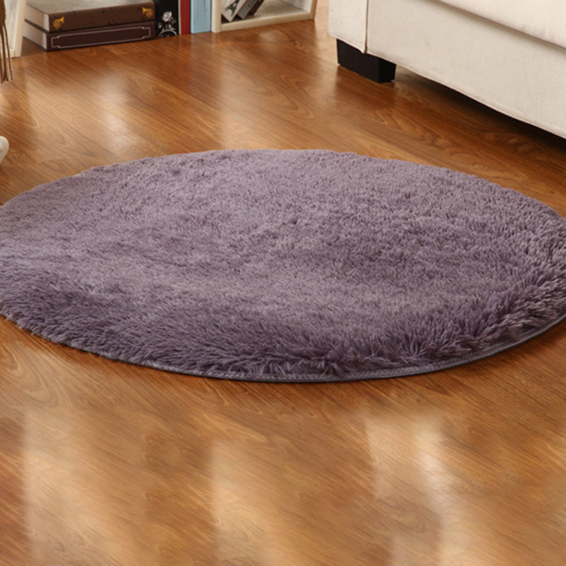 Simple Solid Color Rug Multi-Colored Shag Area Carpet Pet Friendly Machine Washable Indoor Rug for Bedroom Gray-Purple Clearhalo 'Area Rug' 'Casual' 'Rugs' Rug' 2238735