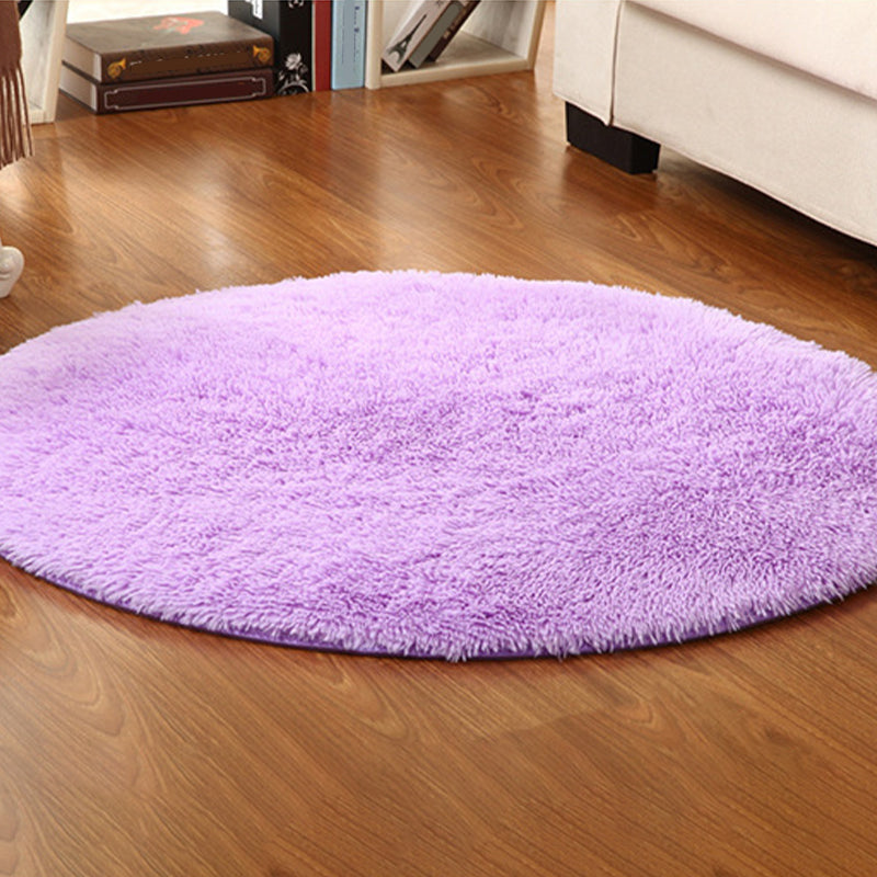 Simple Solid Color Rug Multi-Colored Shag Area Carpet Pet Friendly Machine Washable Indoor Rug for Bedroom Purple Clearhalo 'Area Rug' 'Casual' 'Rugs' Rug' 2238736