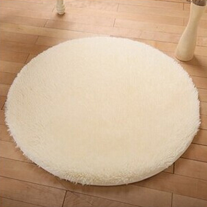 Simple Solid Color Rug Multi-Colored Shag Area Carpet Pet Friendly Machine Washable Indoor Rug for Bedroom Cream Clearhalo 'Area Rug' 'Casual' 'Rugs' Rug' 2238739