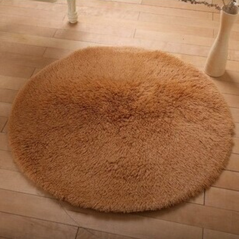 Simple Solid Color Rug Multi-Colored Shag Area Carpet Pet Friendly Machine Washable Indoor Rug for Bedroom Khaki Clearhalo 'Area Rug' 'Casual' 'Rugs' Rug' 2238740