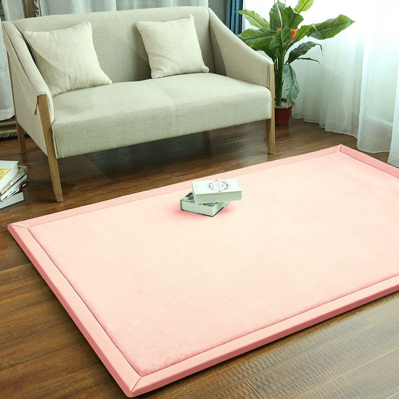 Casual Living Room Rug Multicolor Solid Color Area Carpet Easy Care Stain-Resistant Indoor Rug Rose Pink Clearhalo 'Area Rug' 'Casual' 'Rugs' Rug' 2239316