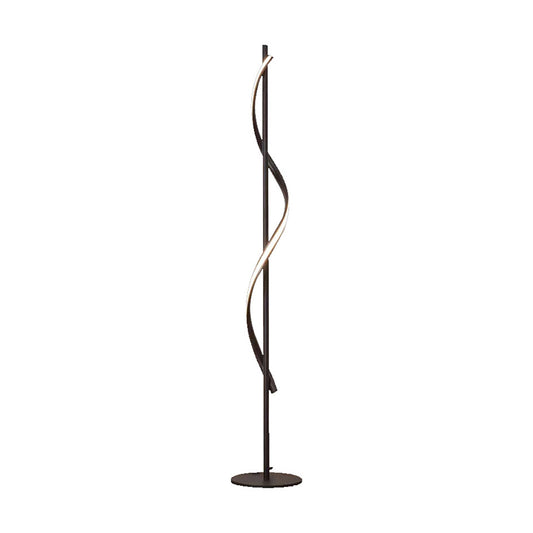 Post-Modern Spiral Floor Light Acrylic Living Room LED Standing Lamp in Dark Coffee Clearhalo 'Floor Lamps' 'Lamps' Lighting' 2240964