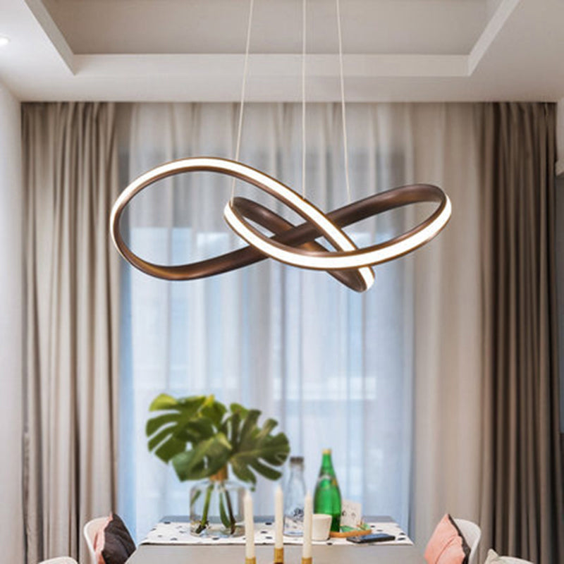Twisting Living Room Chandelier Light Aluminum Simplicity LED Pendant Light Fixture Clearhalo 'Ceiling Lights' 'Chandeliers' 'Modern Chandeliers' 'Modern' Lighting' 2241009