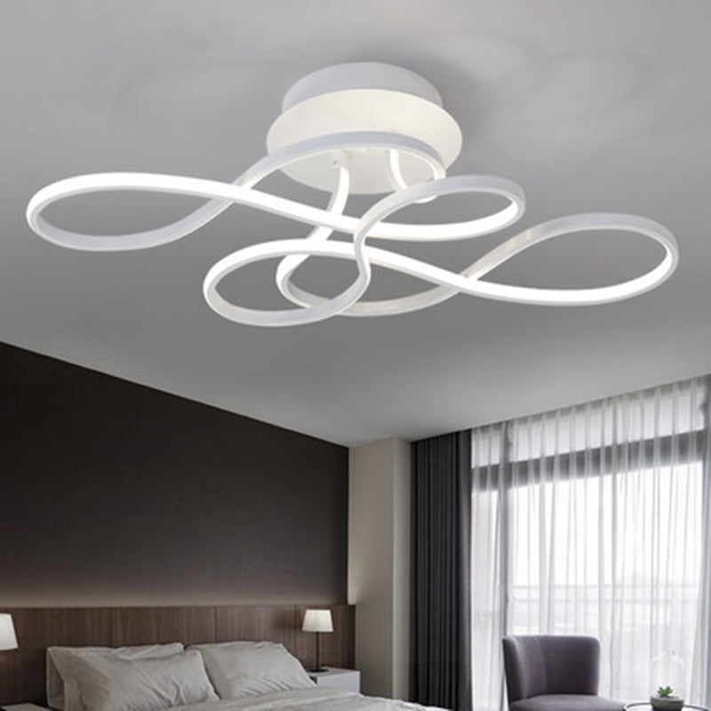 Twisting Living Room Ceiling Mounted Light Acrylic Minimalist LED Semi Flush Mount White Clearhalo 'Ceiling Lights' 'Close To Ceiling Lights' 'Close to ceiling' 'Semi-flushmount' Lighting' 2241167