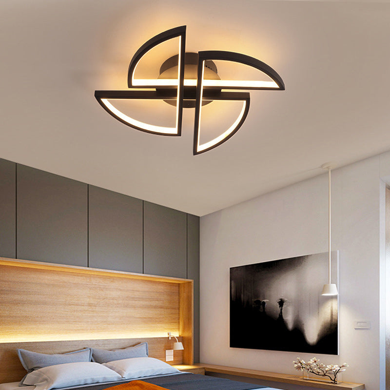 Aluminum Windmill LED Flush Light Simplicity Black Ceiling Flush Mount for Living Room Clearhalo 'Ceiling Lights' 'Close To Ceiling Lights' 'Close to ceiling' 'Flush mount' Lighting' 2241208
