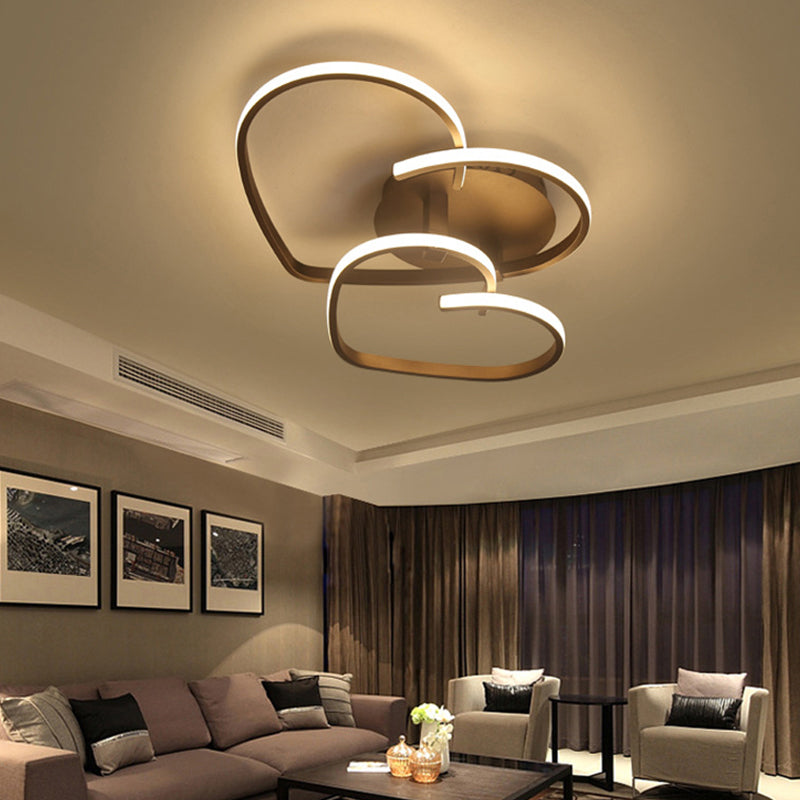 Heart Flush Ceiling Light Contemporary Acrylic Living Room LED Flush Mount Lighting Fixture Clearhalo 'Ceiling Lights' 'Close To Ceiling Lights' 'Close to ceiling' 'Flush mount' Lighting' 2241222