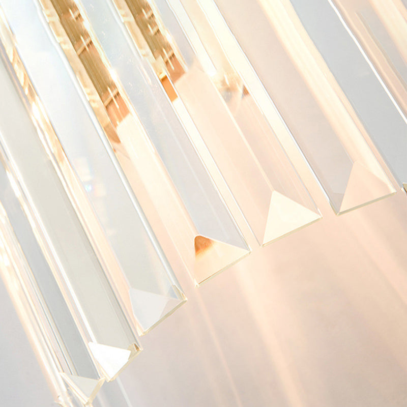 2 Lights Living Room Wall Mounted Light Modern Brass Finish Sconce Lighting with Cylinder Clear Crystal Shade Clearhalo 'Modern wall lights' 'Modern' 'Wall Lamps & Sconces' 'Wall Lights' Lighting' 224301