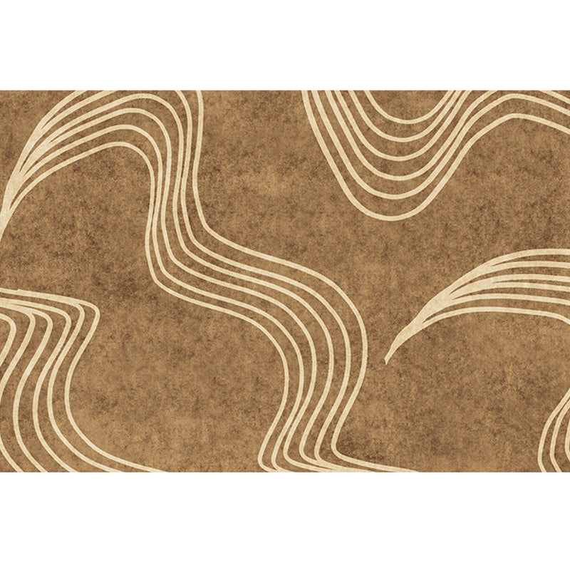 Simple Multi Color Striped Rug Polypropylene Casual Area Rug Machine Washable Anti-Slip Backing Rug for Decoration Light Coffee Clearhalo 'Area Rug' 'Rug' 2244441
