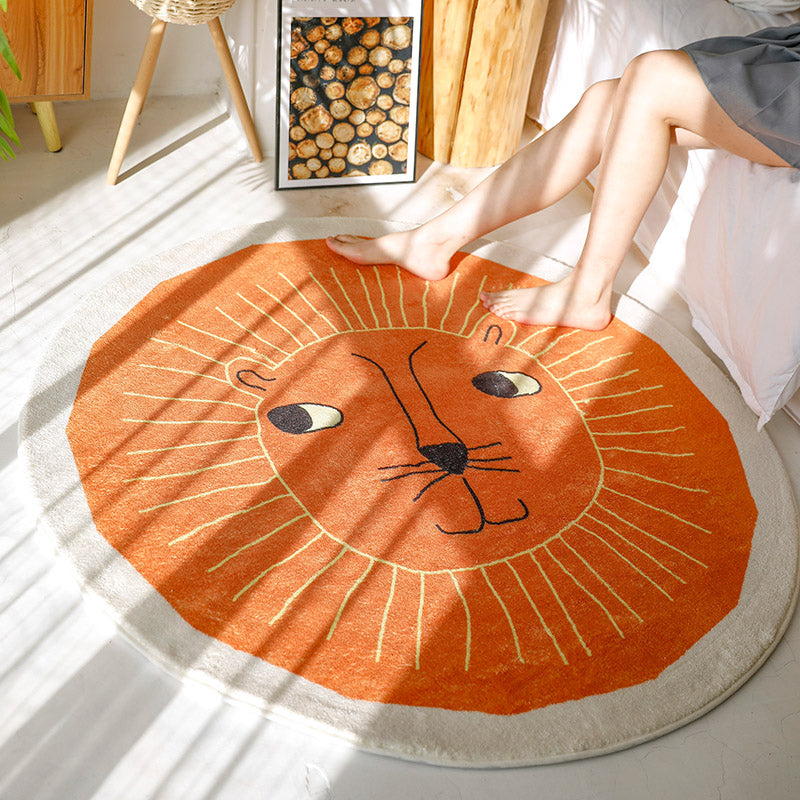 Cute Kids Room Rug Multi-Color Cartoon Pattern Rug Polyster Non-Slip Machine Washable Carpet Yellow-Red Clearhalo 'Area Rug' 'Rug' 2244703