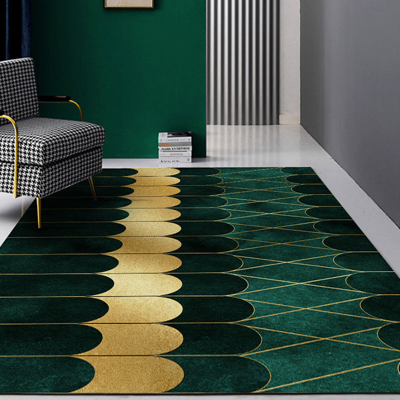 Simple Geometric Print Rug Multi Colored Synthetics Anti-Slip Machine Washable Area Carpet for Parlor Gold Clearhalo 'Area Rug' 'Rug' 2245307