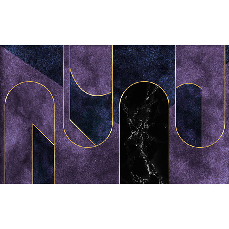 Multicolor Nordic Rug Polyster Geometric Print Indoor Rug Non-Slip Pet Friendly Washable Carpet for Home Decor Purple-Black Clearhalo 'Area Rug' 'Rug' 2245316