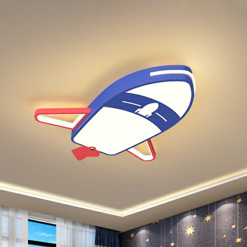 Childrens Plane LED Flush Mount Acrylic Nursery Flushmount Ceiling Lighting in Blue Clearhalo 'Ceiling Lights' 'Close To Ceiling Lights' 'Close to ceiling' 'Flush mount' Lighting' 2247190
