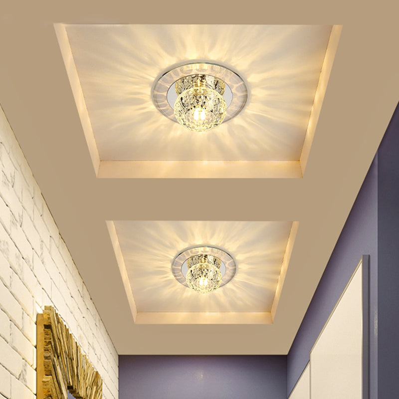 Modern Style Doughnut Shape LED Flush Mount Crystal Corridor Flushmount Ceiling Lighting Clearhalo 'Ceiling Lights' 'Close To Ceiling Lights' 'Close to ceiling' 'Flush mount' Lighting' 2247523