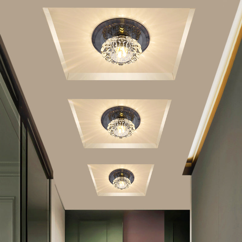 Flower Corridor LED Flush Mount Light Crystal Simplicity Flush Mount Ceiling Light Clearhalo 'Ceiling Lights' 'Close To Ceiling Lights' 'Close to ceiling' 'Flush mount' Lighting' 2247585