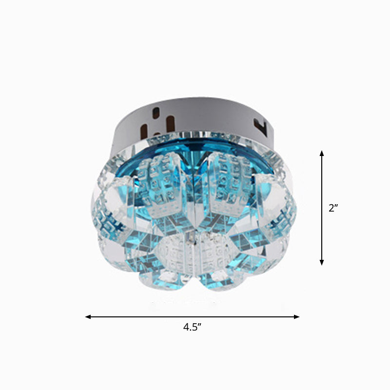 Simple Style Blossom LED Flush Mount Light Crystal Corridor Flush Mount Ceiling Light in Clear Clearhalo 'Ceiling Lights' 'Close To Ceiling Lights' 'Close to ceiling' 'Flush mount' Lighting' 2247633