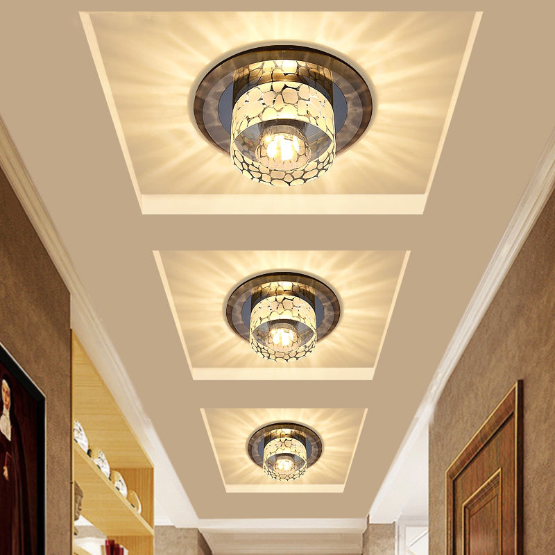 Circular LED Flush Mount Light Simplicity Crystal Corridor Flush Mount Ceiling Light Clearhalo 'Ceiling Lights' 'Close To Ceiling Lights' 'Close to ceiling' 'Flush mount' Lighting' 2247660