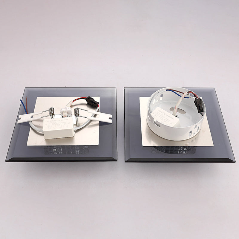 Squared LED Flush Mount Light Simplicity Clear Crystal Passage Flush Mount Ceiling Light Clearhalo 'Ceiling Lights' 'Close To Ceiling Lights' 'Close to ceiling' 'Flush mount' Lighting' 2247806