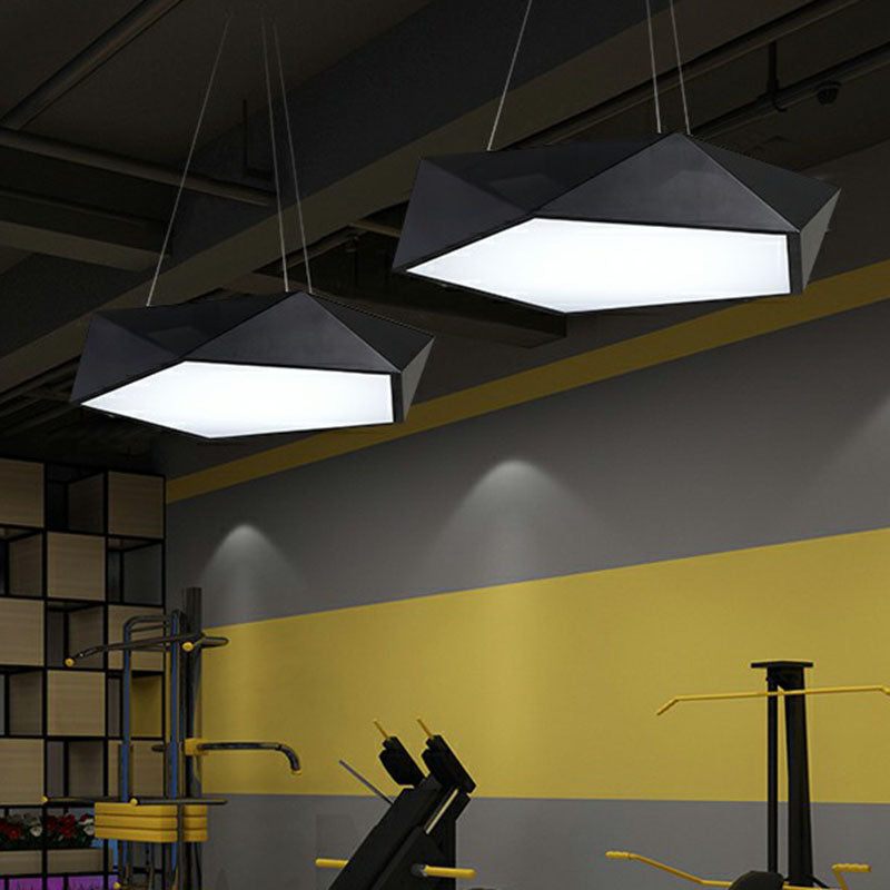 Geometric Metallic LED Ceiling Lighting Modern Black Chandelier Light Fixture for Office Clearhalo 'Ceiling Lights' 'Chandeliers' 'Modern Chandeliers' 'Modern' Lighting' 2252878