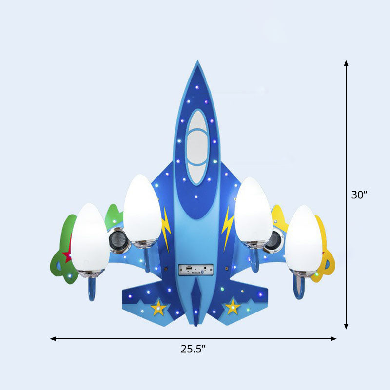 Aircraft Flush Light Nordic Style Wood Blue LED Flush Ceiling Light Fixture for Child Room Clearhalo 'Ceiling Lights' 'Close To Ceiling Lights' 'Close to ceiling' 'Flush mount' Lighting' 2252970