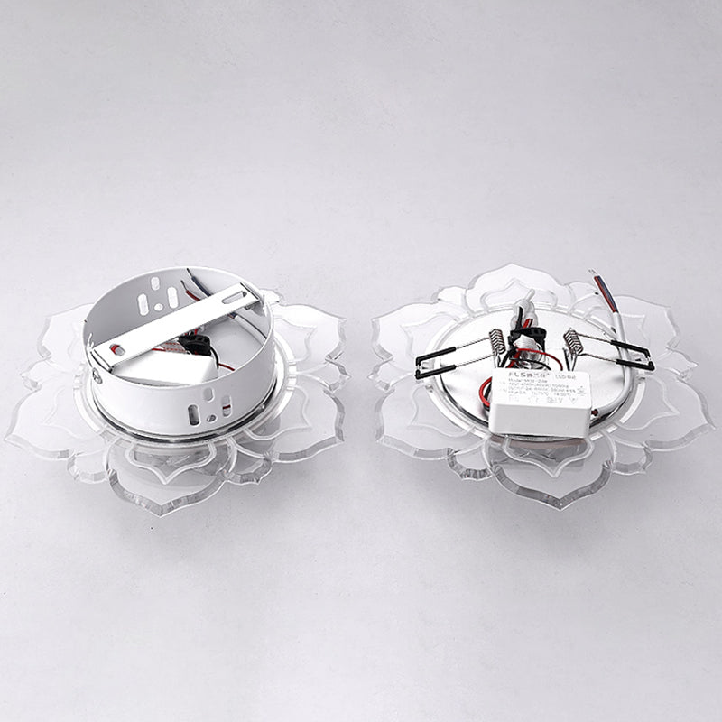 Clear Blossom LED Flush Mount Modern Crystal Flushmount Ceiling Light for Hallway Clearhalo 'Ceiling Lights' 'Close To Ceiling Lights' 'Close to ceiling' 'Flush mount' Lighting' 2253476