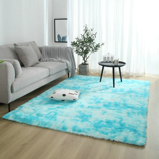 Calming Multicolor Dyeing Rug Polypropylene Casual Rug Anti-Slip Stain Resistant Pet-Friendly Rug for Living Room Sky Blue Clearhalo 'Area Rug' 'Casual' 'Rugs' Rug' 2254041