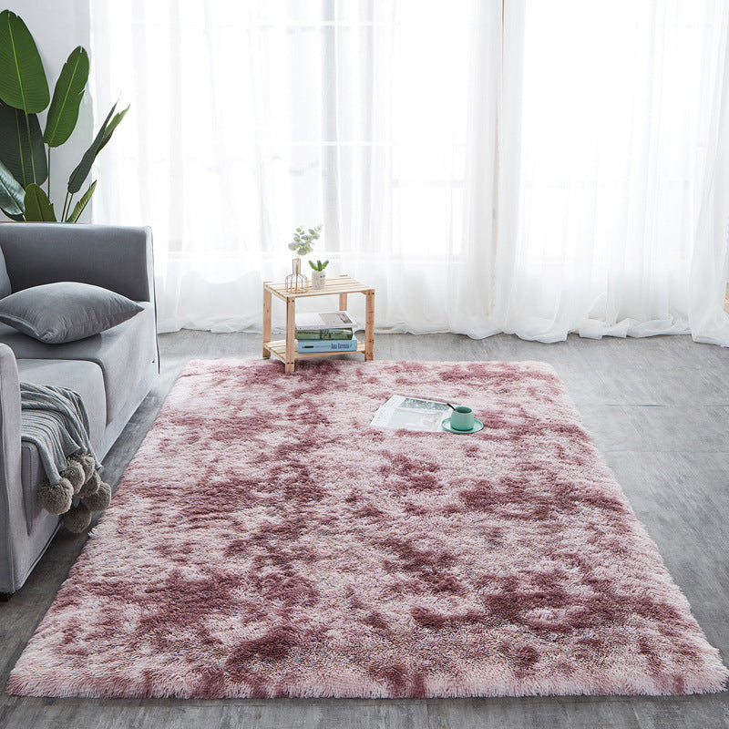 Simple Tie Dye Rug Multi Colored Plush Carpet Non-Slip Backing Pet-Friendly Washable Rug for Home Watermelon Red Clearhalo 'Area Rug' 'Casual' 'Rugs' Rug' 2254063