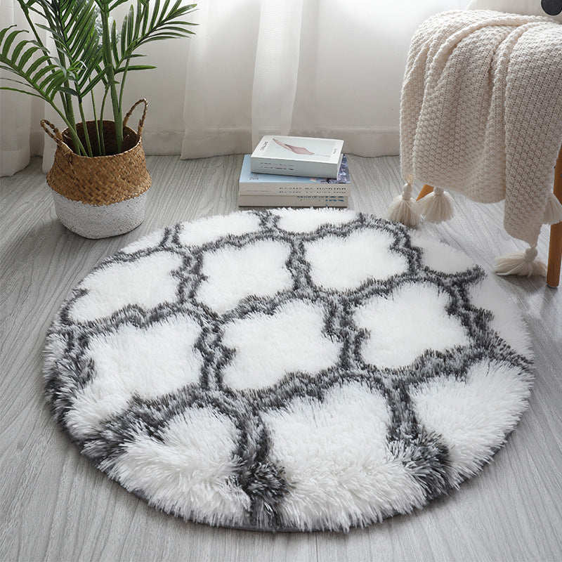 Multicolor Geometric Print Rug Synthetics Relaxing Rug Stain Resistant Non-Slip Backing Washable Rug for Home Gray-White Clearhalo 'Area Rug' 'Casual' 'Rugs' Rug' 2254102